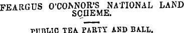 FEARGDS O'CONNOR'S NATIONAL LAND SCHEME....