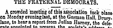 THE FRATERNAL DEMOCRATS. A crowded meeti...
