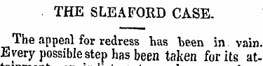 THE SLEAFORD CASE. The appeal for redres...