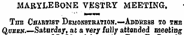 MARYLEBONE VESTRY MEETING. »¦ ¦. ..— The...