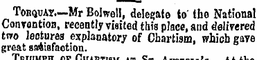 Torqua*.—Mr Bolwell, delegate to' the Na...