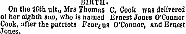 birth. On the *"Gth ult„ Mrs Thomns C, C...