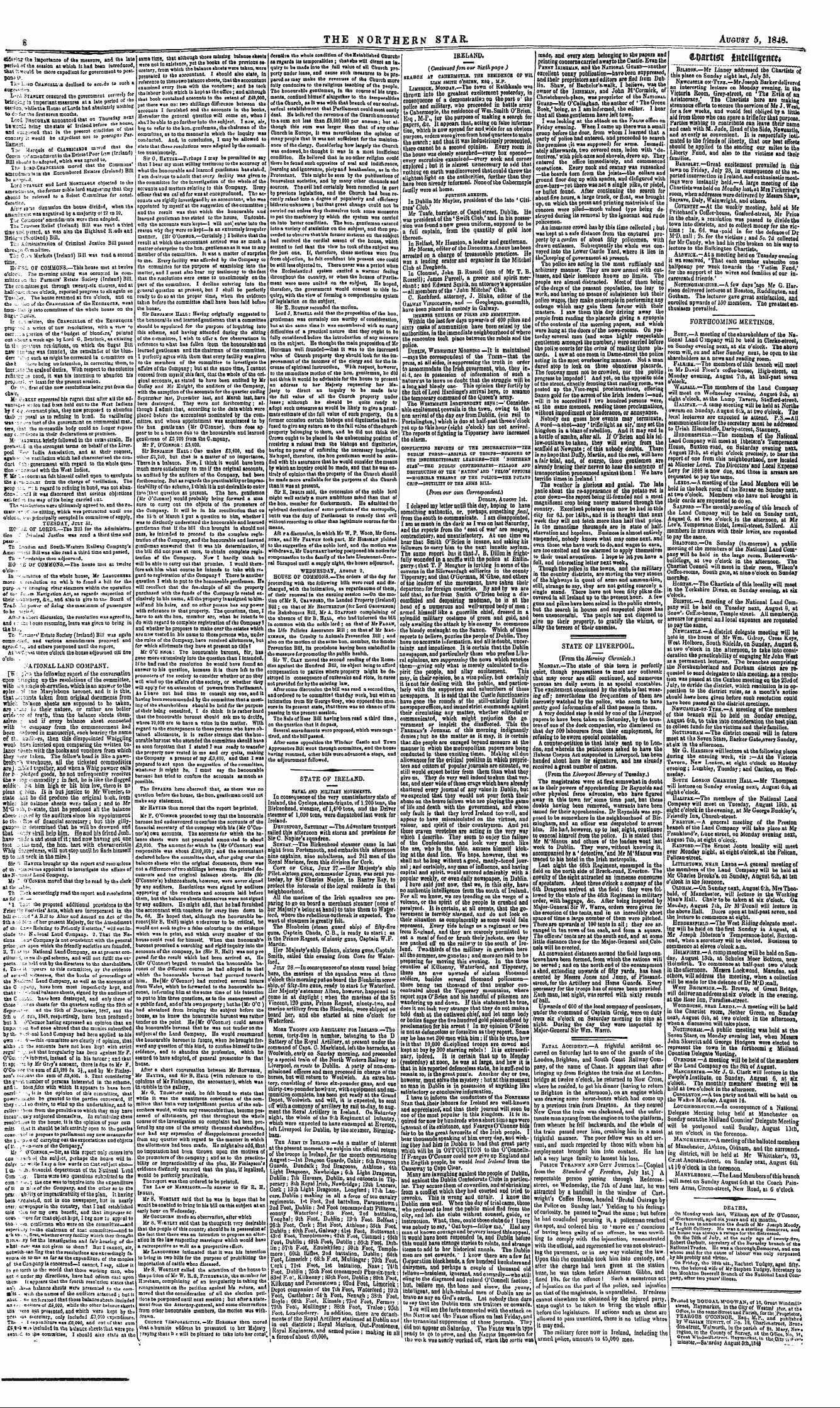 Northern Star (1837-1852): jS F Y, 2nd edition - Prated By Dougal M'Gotvan , Of 16, Orea'. Windmillstreet , Haymarkot. Intheoitvof Wnatmi .?„« „»4„. Th0