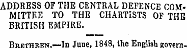 ADDRESS OF THE CENTRAL DEFENCE COMMITTEE...