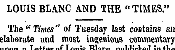 LOUIS BLANC AND THE "TIMES." The "Times"...