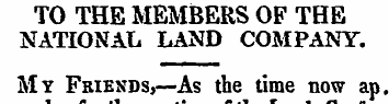 TO THE MEMBERS OF THE NATIONAL LAND COMP...