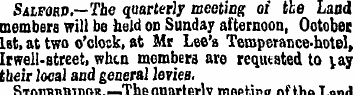 SuFORO.—The quarterly meeting ot the Lan...