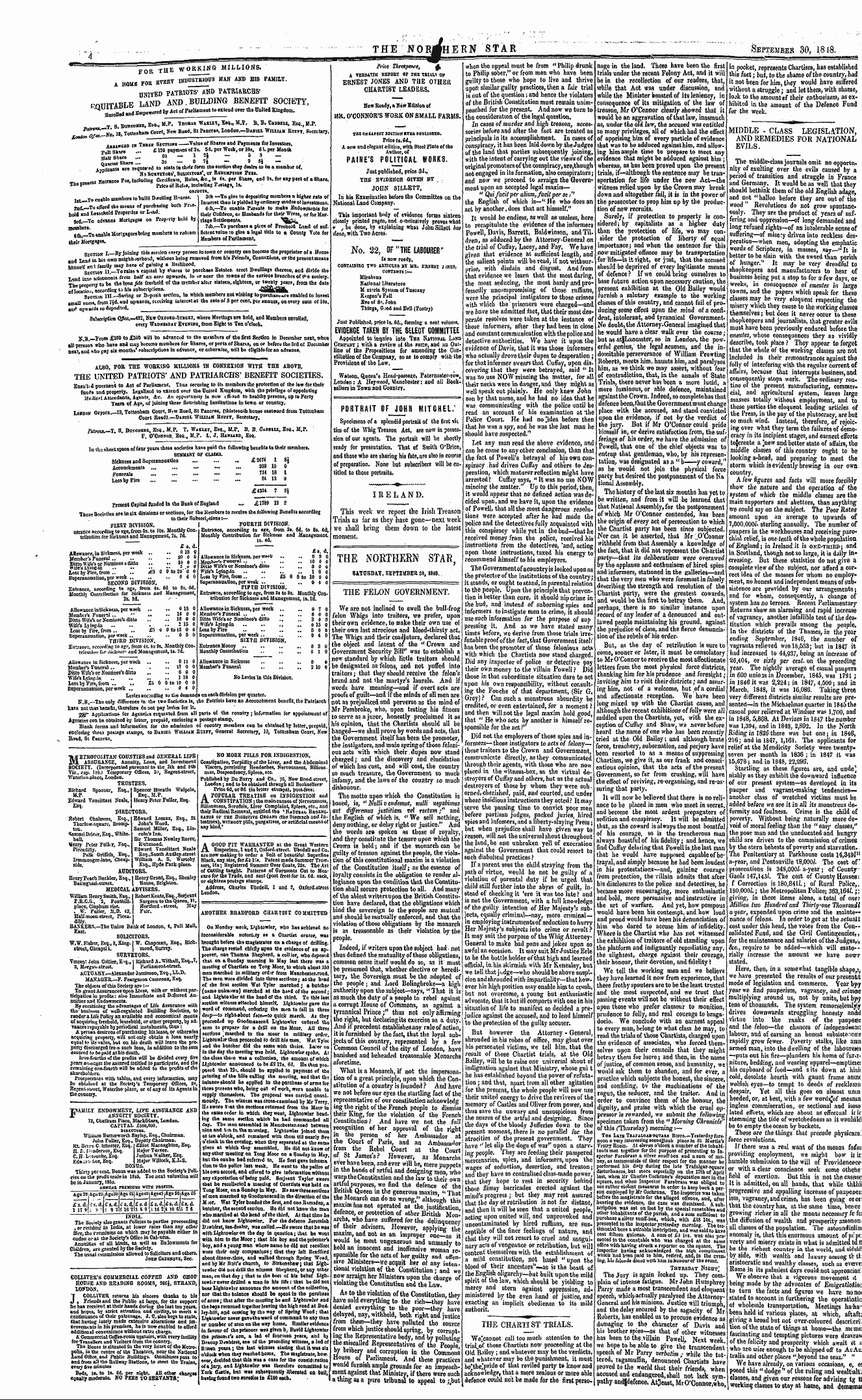 Northern Star (1837-1852): jS F Y, 2nd edition - The Chartist Trials. We^Cannot Call Too ...