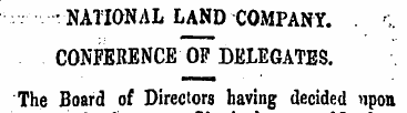 .• NATIONAL LAND COMPANY. CONFERENCE OF ...