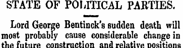 STATE OF POLITICAL PARTIES. Lord George ...