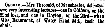 Oi.dhau.—Mrs Theobald, of Manchester, de...