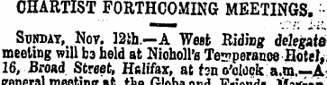 CHARTIST FORTHCOMING MEETINGS. Sunday, N...