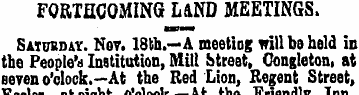 FORTHCOMING LaKD MEETINGS. Saturday. Nov...