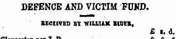 DEFENCE AND VICTIM FUND. BECEIVBS BT WIU...