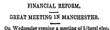 FINANCIAL REFORM. GREAT MEETING IN MANCH...