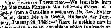 Tbe Franklin Expedition.—We translate fr...