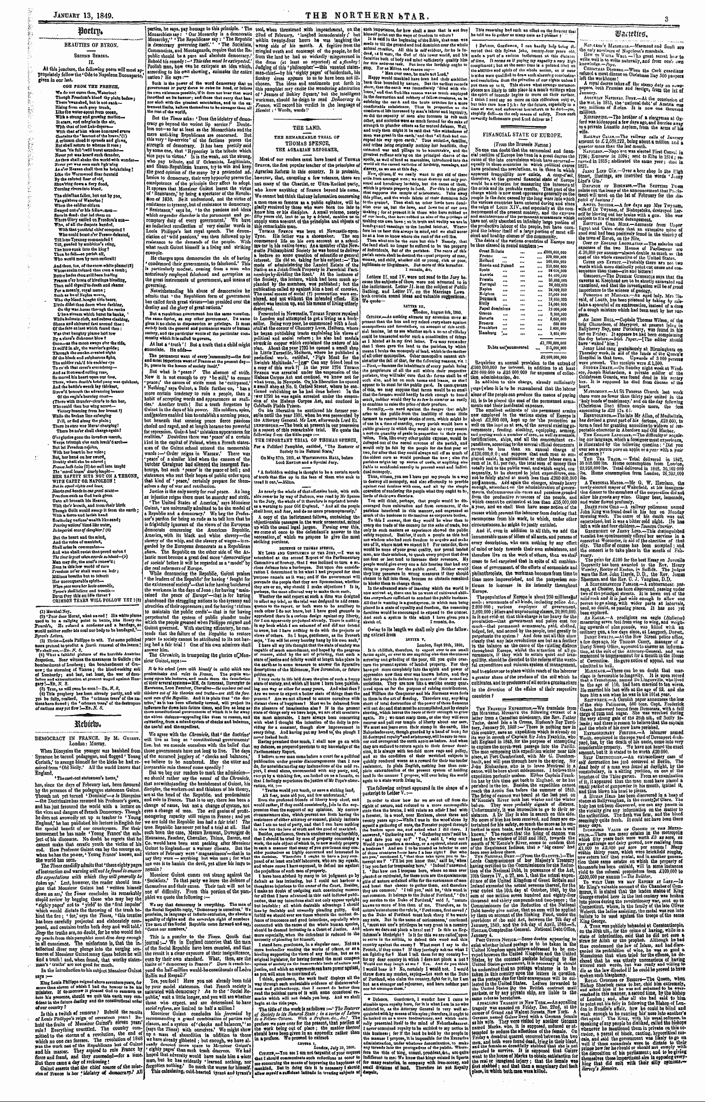 Northern Star (1837-1852): jS F Y, 2nd edition - The Land. The Remarkable Trial Of Thomas...