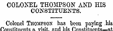 COLONEL THOMPSON AND HIS CONSTITUENTS. C...