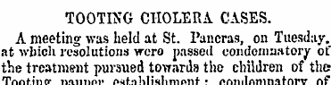 TOOTING CHOLERA CASES. A meeting was hel...