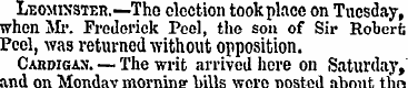 Leominster. —Tho election took place on ...