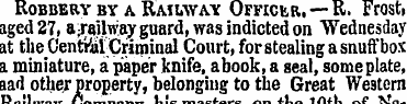 Robbery by a Railway OmctR. — R. Frost, ...