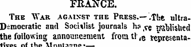 FRANCE. The War against the Press.—.The ...