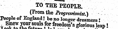 TO THE PEOPLE. (From the Progressionist....