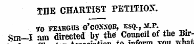 THE CHARTIST PETITION. TO FEAHGOS O'COJi...