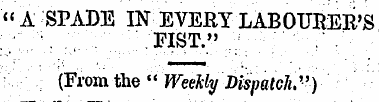« A SPADE IN EVERY LABOURER'S.FIST." / (...