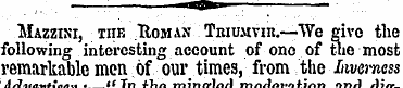 Mazzisi, the Roman Tbiumvik.—We give the...
