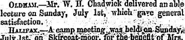 Oldham.—Mr. W. H. Chadwick delivered an ...