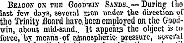 Beacon ox the Goodwin* Sands. . — During...