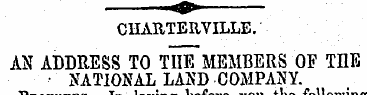 CHAItTERVILLE. AN ADDRESS TO THE MEMBERS...