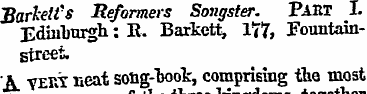 Jlarletfs Reformers Songster. PART I. Ed...