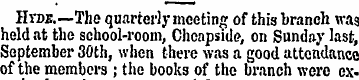 Hyde.—The quarterly meeting of this bran...