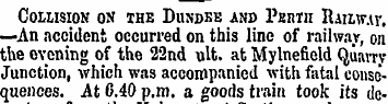 Collision on the Dundee and Pbrtii Railw...