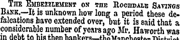The Embezzlement on the Rochdale Savings...