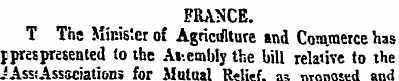 FRANCE. T The Mir-is'.er of Agriculture ...