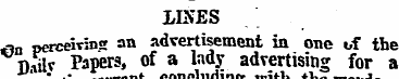 LINES tin perceivins an advertisement in...