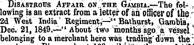 Disastrous Affair on..the Gambia.—The fo...