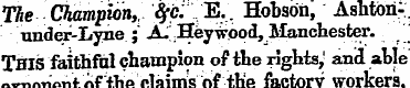 The Champion,, #p. "E." Hobsdn, Ashtbn:;...