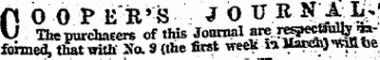 COO P EB'S JOUR N - £J^ Thepurchaeers of this Journal f™T*sg*j^™ ftnned, that with 3fa 9 (the first weet i-aMaHaj-wjllfce