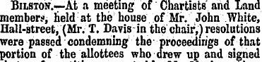 Bilston.—At a meeting of Chartists and L...