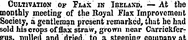 Cultivation of Flax in Ireland. — At the...