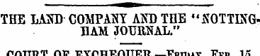 THE LAND COMPANY AND THE "NOTTINGHAM JOU...