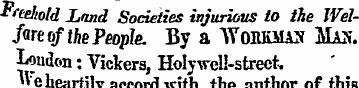 Efeeliold Land Societies injurious to th...