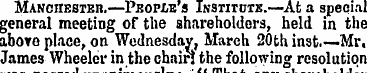 Manchester—People's Institute.—At a spec...