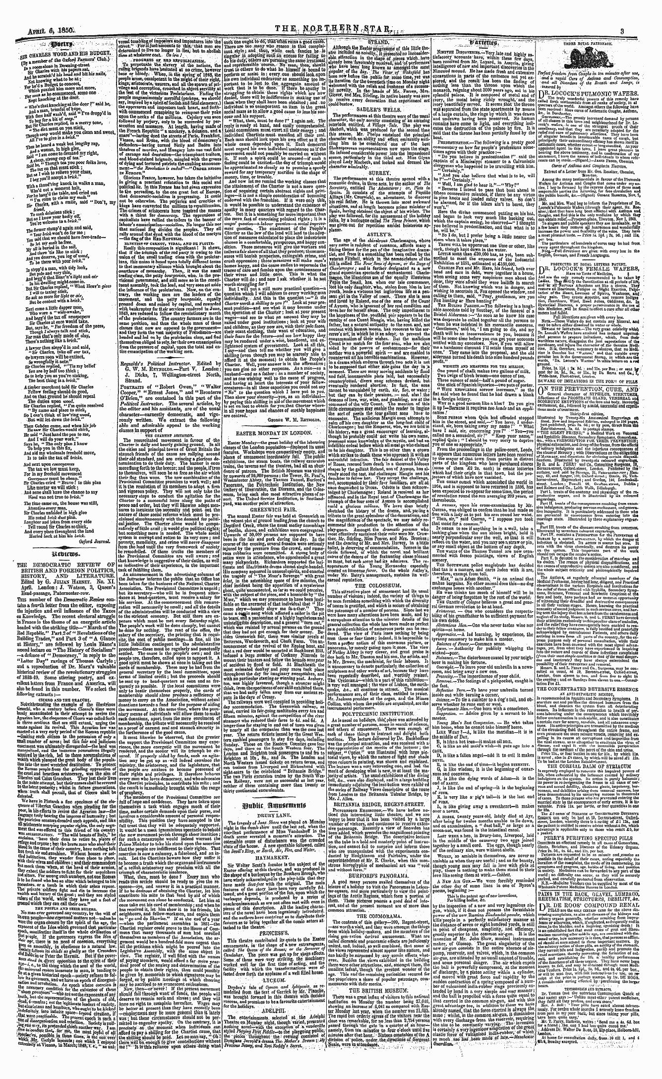 Northern Star (1837-1852): jS F Y, 2nd edition - Cm Charles Woodlakd His Budget, Mr » Mem...