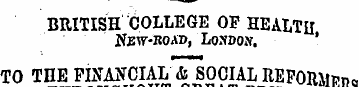 BRITISH C OLLEGE OF HEALT H New-boad, Lo...