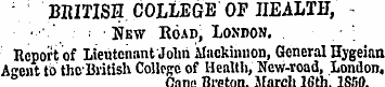 BRITISH COLLEGE OF HEALTH, ¦ New Roao, L...